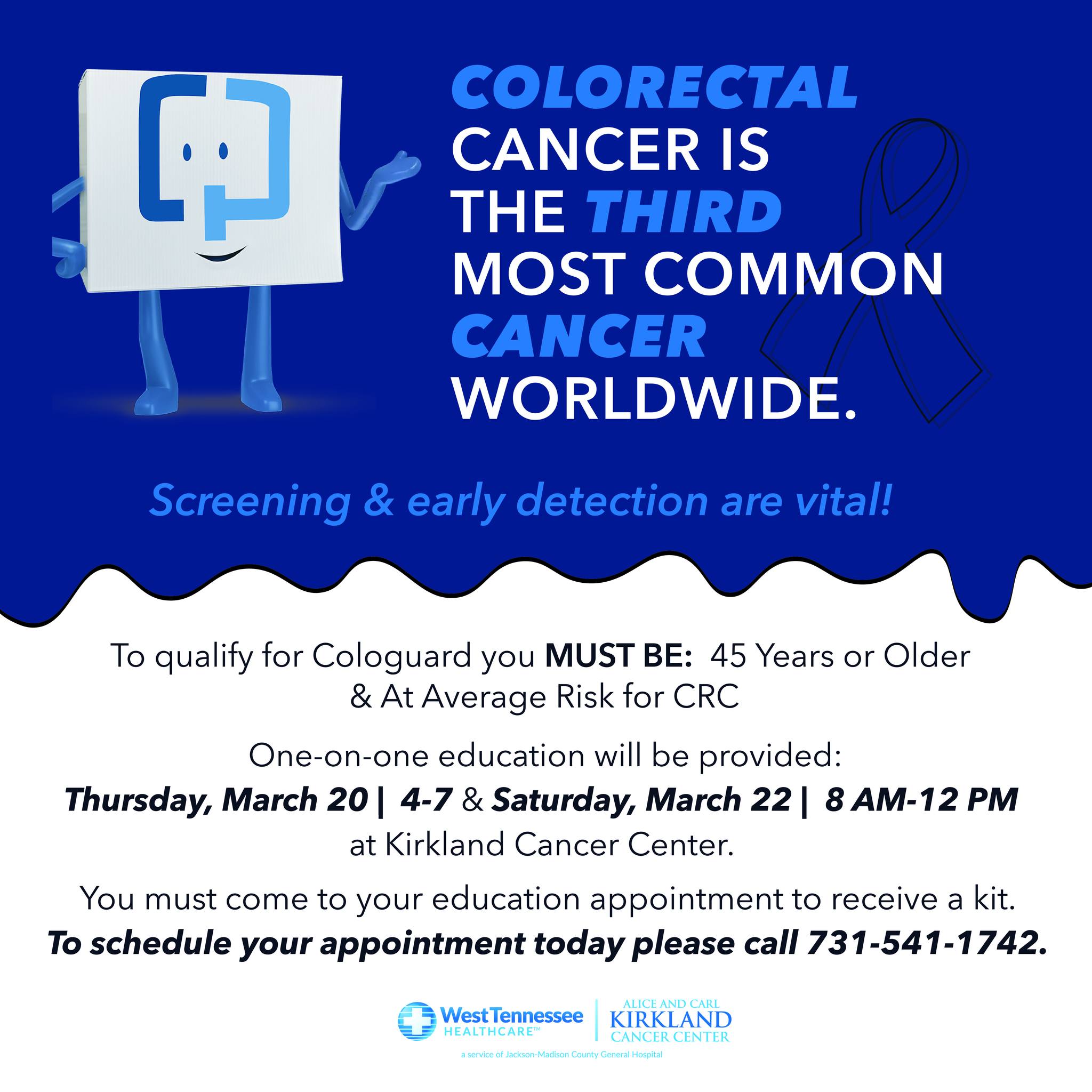 Kirkland Cancer Center Colorectal Cancer Screenings